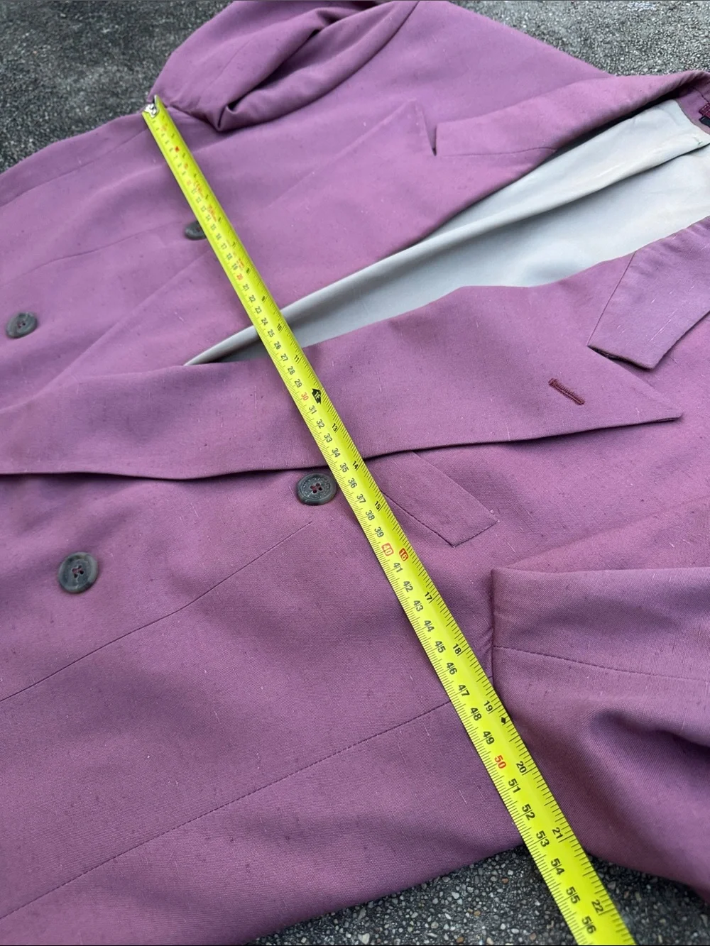 VTG Ferrini Men's Double-Breasted Mauve Pink Blazer 40R